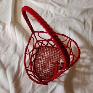 Red Wire Heart Basket Valentine Decor • Cupid’s Magic Collection 2003